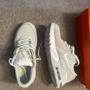 Nike Air Max White and Tan Sneakers
